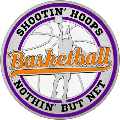 Orange "Basketball" with Purple Outer Circular Borders